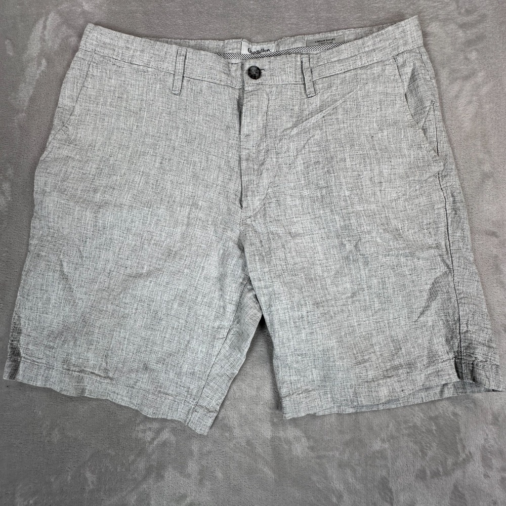 Goodfellow & Co Linden Chino Shorts Mens Size 36 Heather Gray Linen Chambray